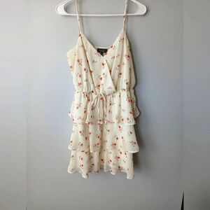 Trixxi tiered dress size L cream floral whimsygoth fairycore babydoll Y2K